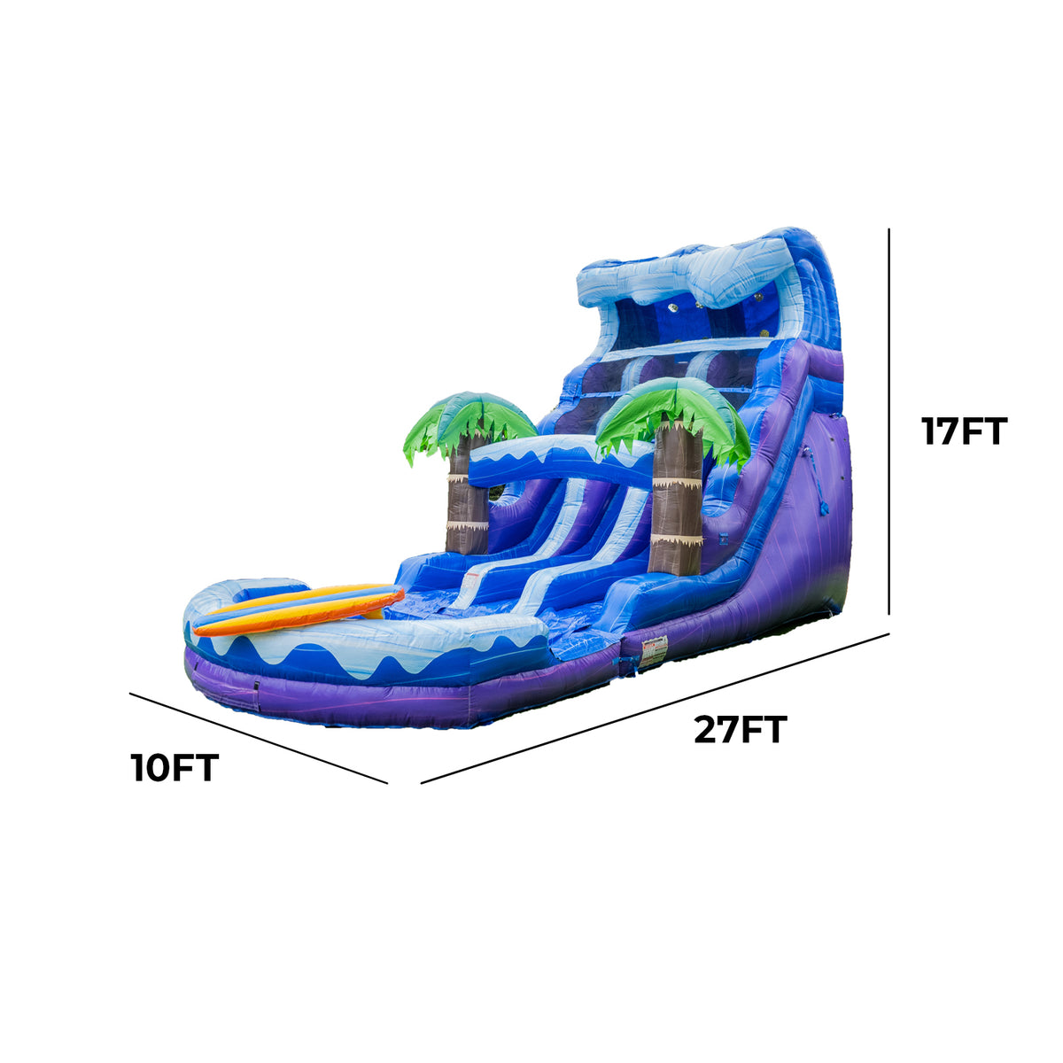 Surf Beach 17 FT Dual Lane Water Slide XJUMP
