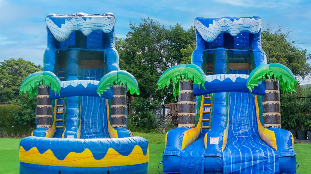combo bounce house with slide