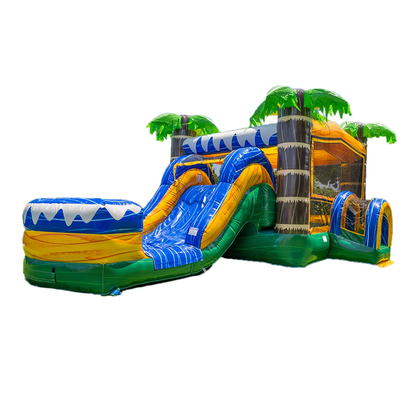 bebop spin combo bouncy castle & water slide Commercial Grade Tropical Ocean Inflated Pool Combo