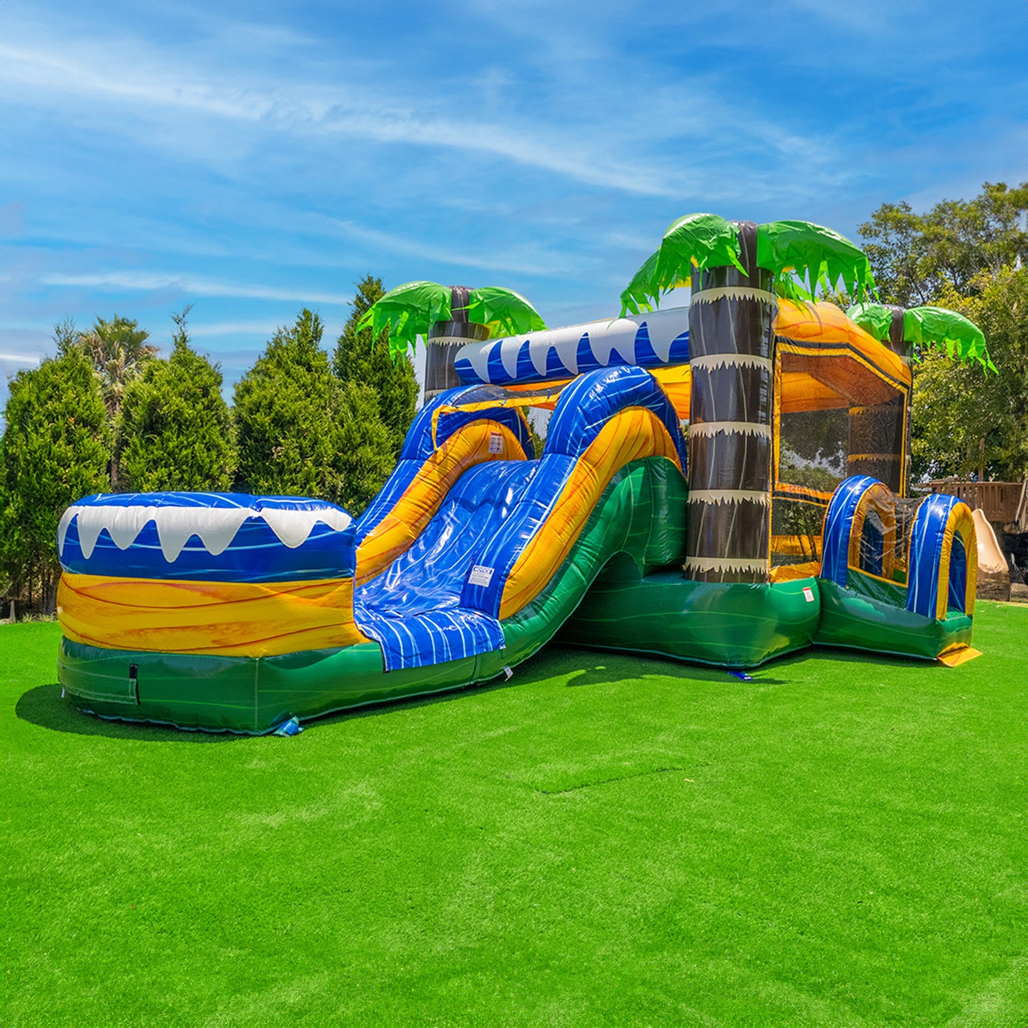 bebop spin combo large bouncy castle and water slide Ocean Shark Commercial Grade Bounce House with Pool Its sure to be a summer hit 7 in 1 Inflatable Water