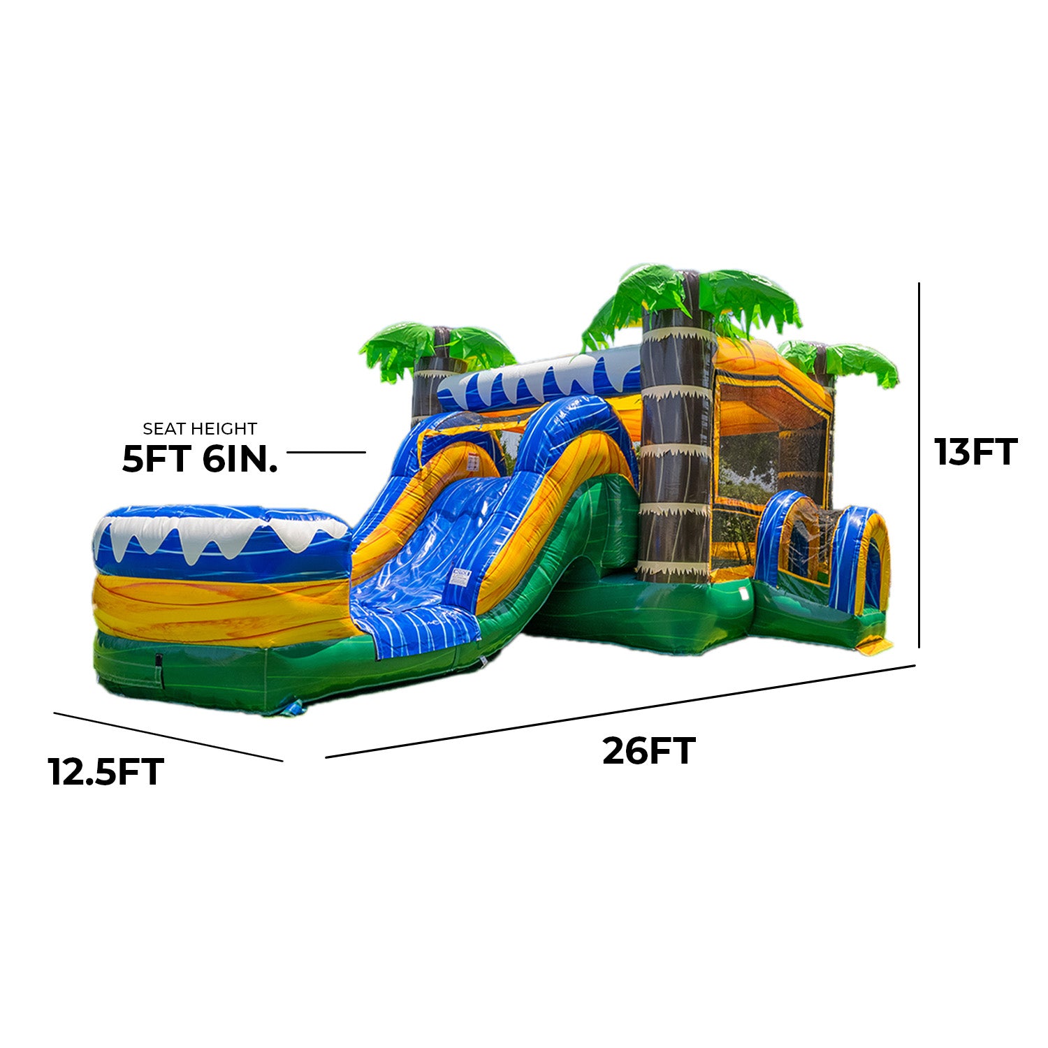 Tropical Ocean 13x26 Bounce House Water Slide | XJUMP