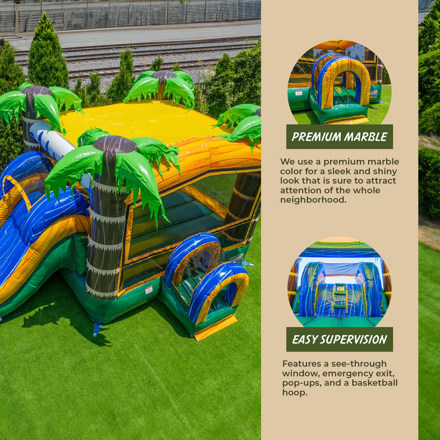 Tropical Ocean 13x26 Bounce House Water Slide | XJUMP