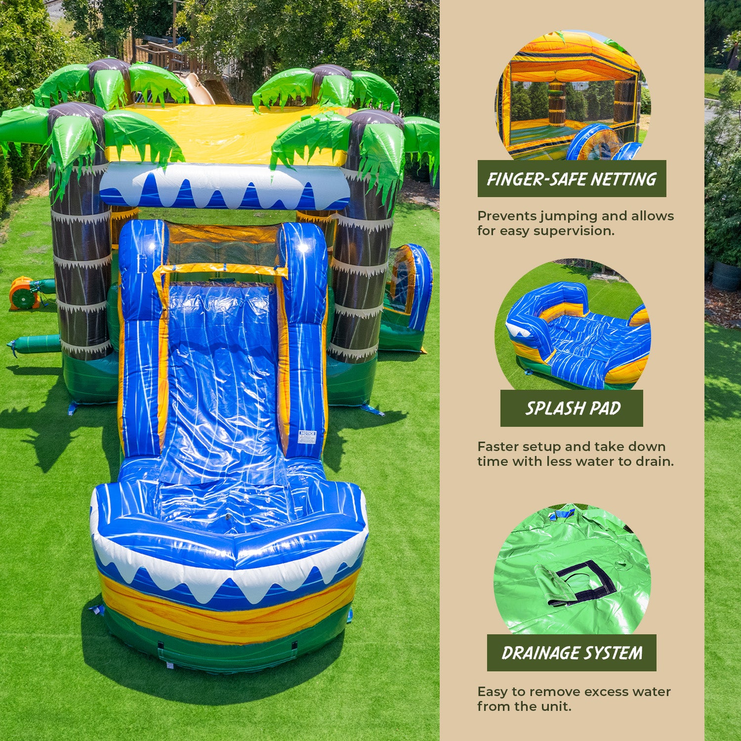Tropical Ocean 13x26 Bounce House Water Slide | XJUMP