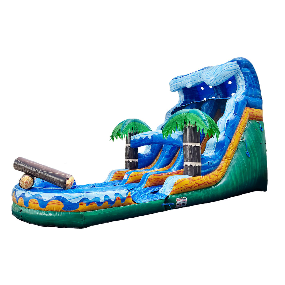 Commercial Grade Jungle Falls 17' Dual Lane Water Slide with detachable pool