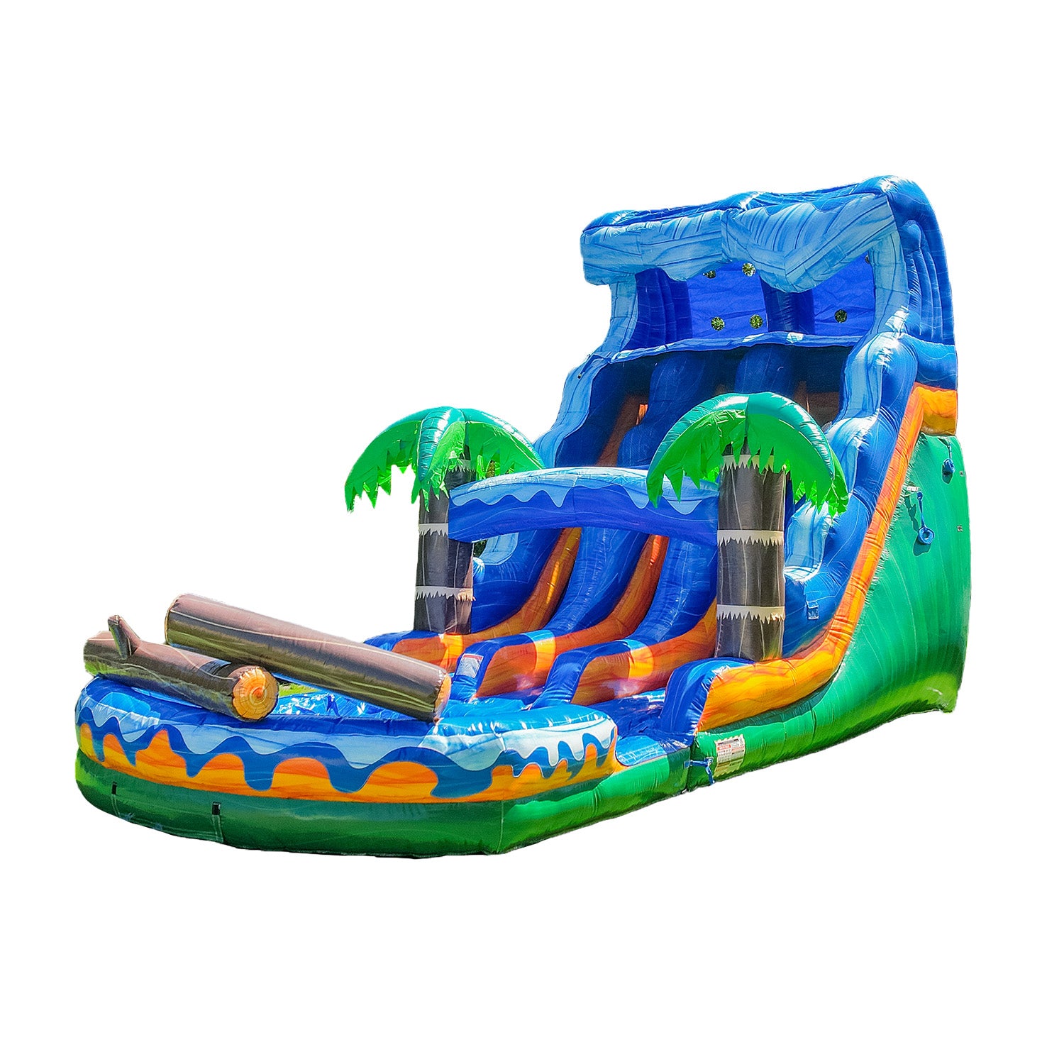 Heavy-Duty Jungle Falls 17' Water Slide with Pool | XJUMP
