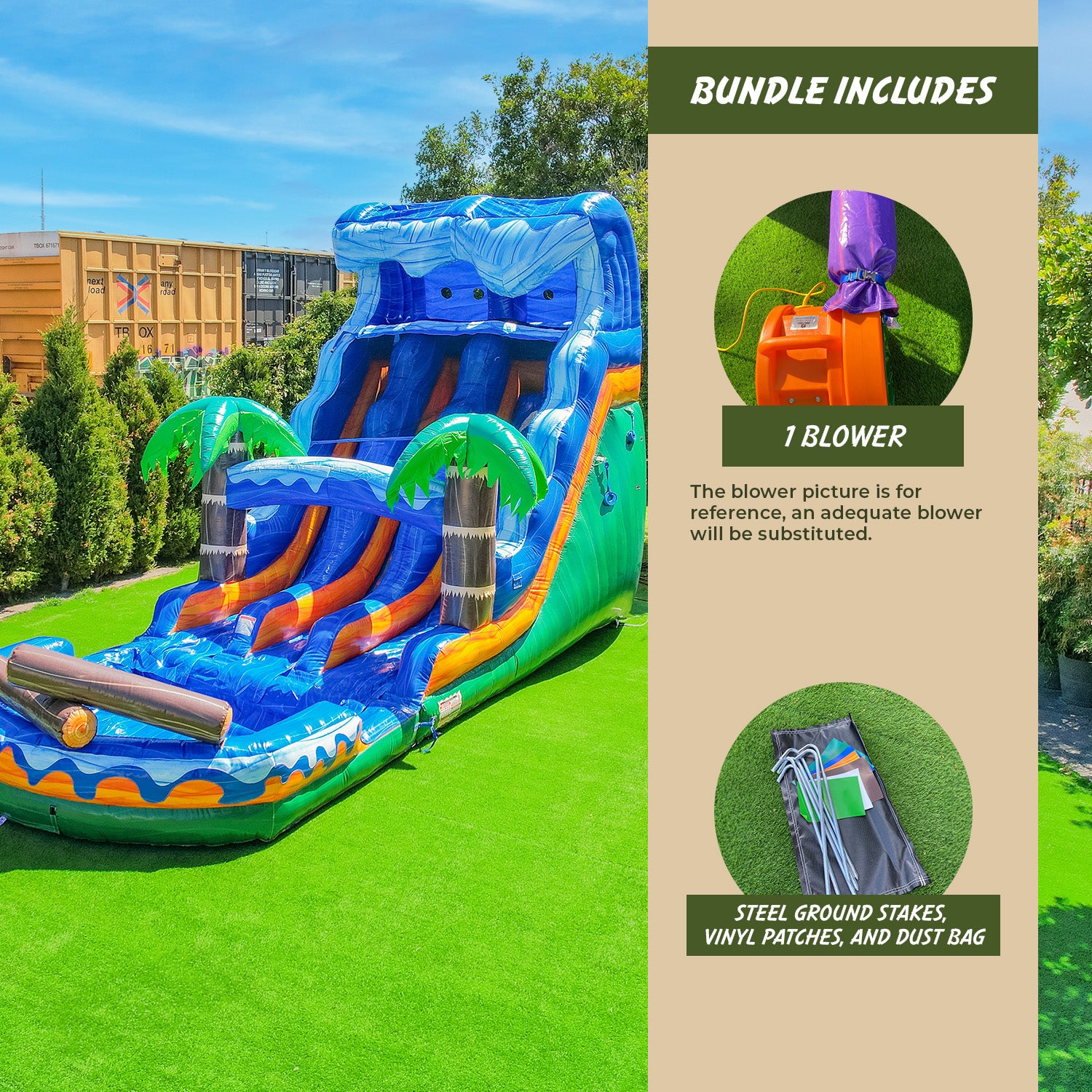 Jungle Falls 17' Water Slide with Removable Pool | XJUMP