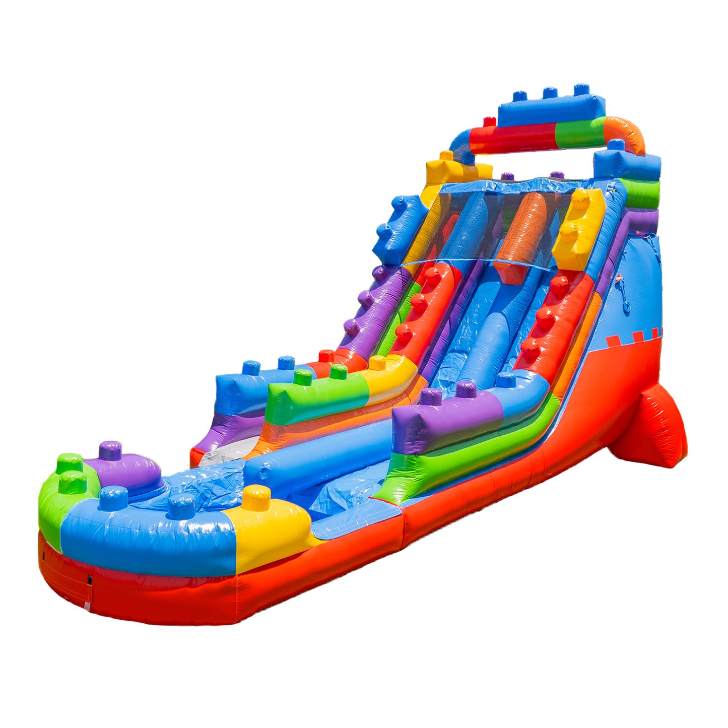 XJUMP Block Party 19' Water Slide with Attached Pool