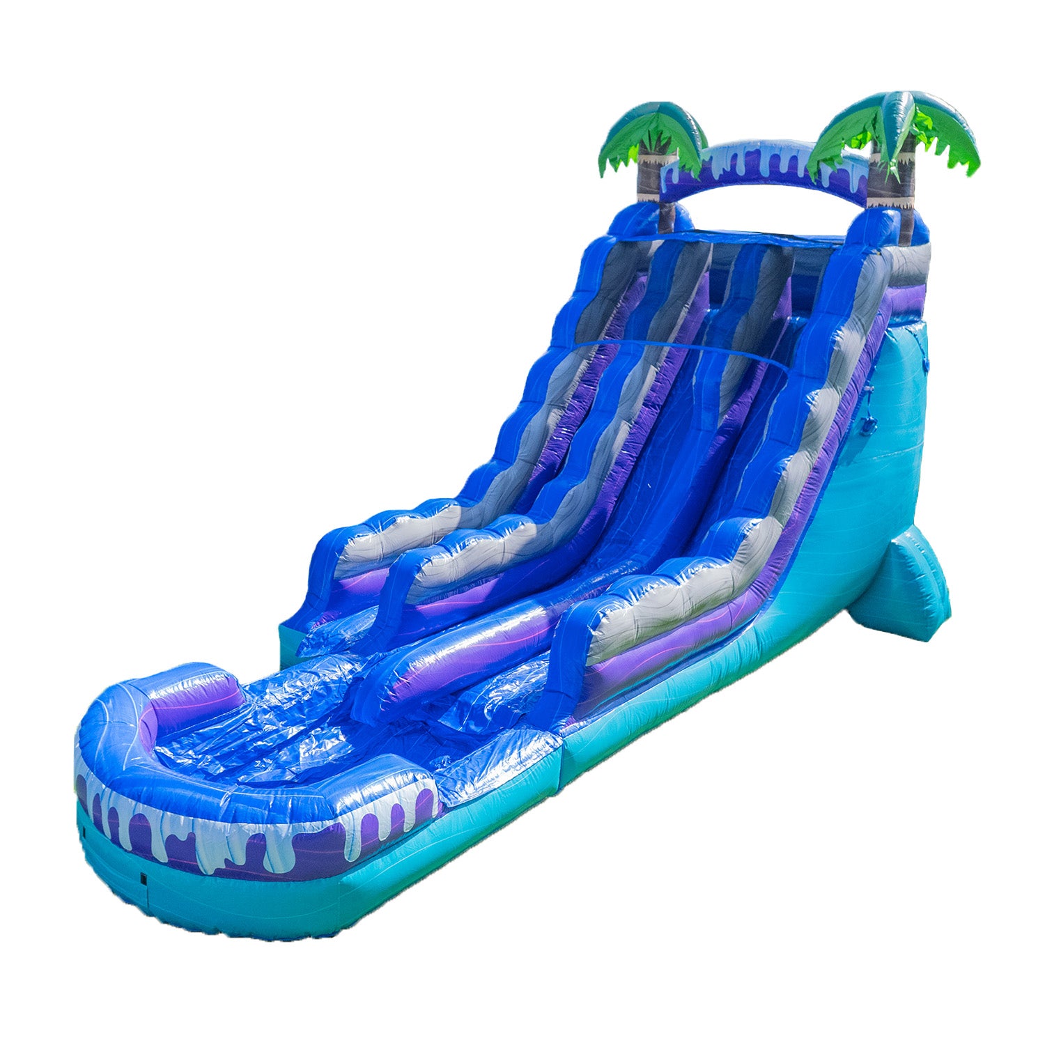 Tropical Deep Sea 19' Dual Lane Water Slide with Attached Deep