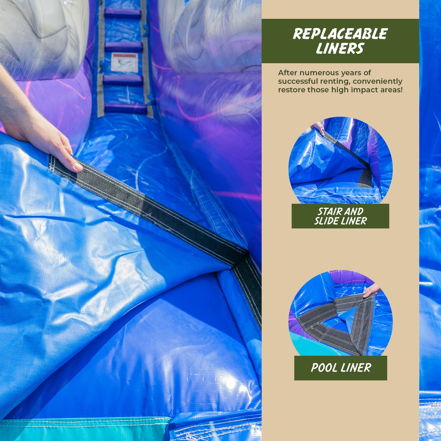 Tropical Deep Sea 19' Dual Lane Water Slide with Attached Deep Pool