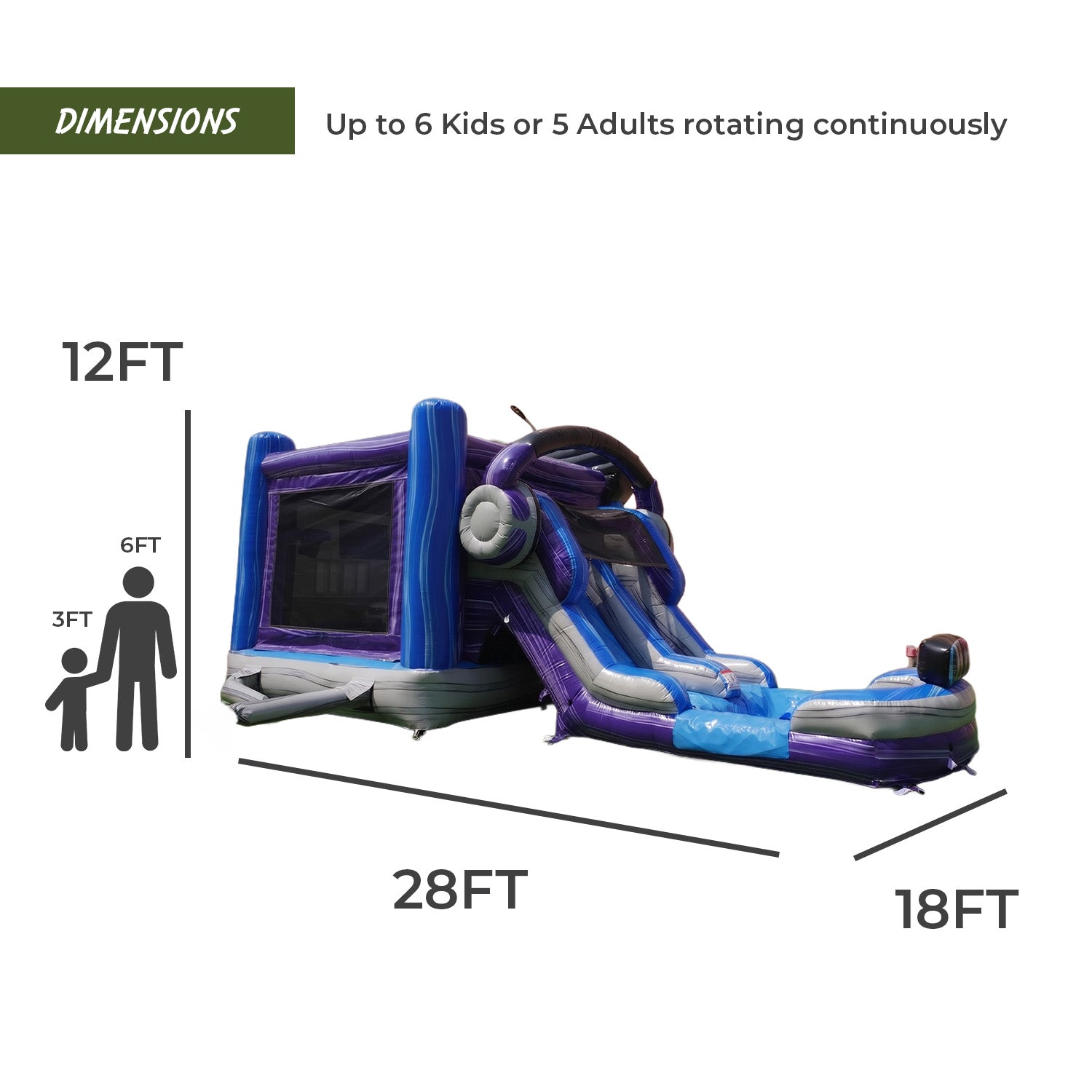 Glitch Gamer Dual Lane Combo with Slide & Attached Pool – XJUMP
