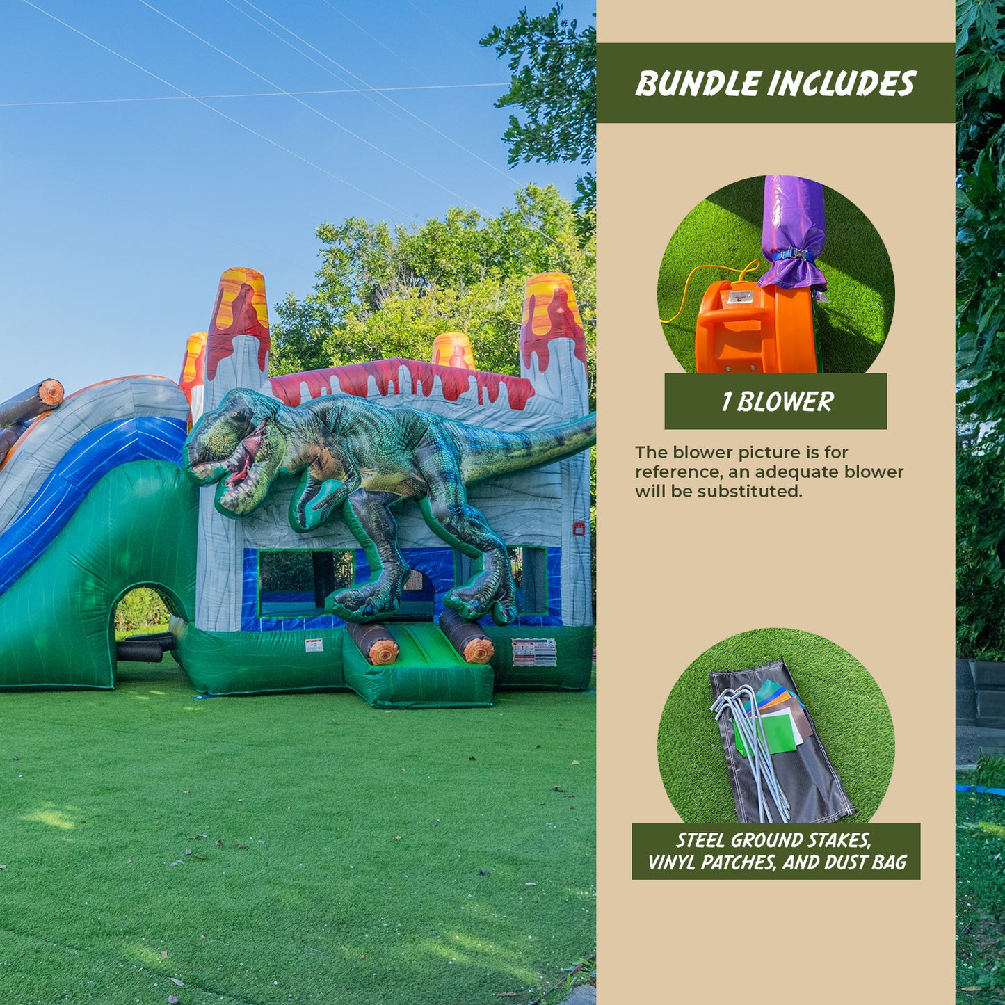 Commercial Grade Dinosaur Detachable Deep Pool Combo