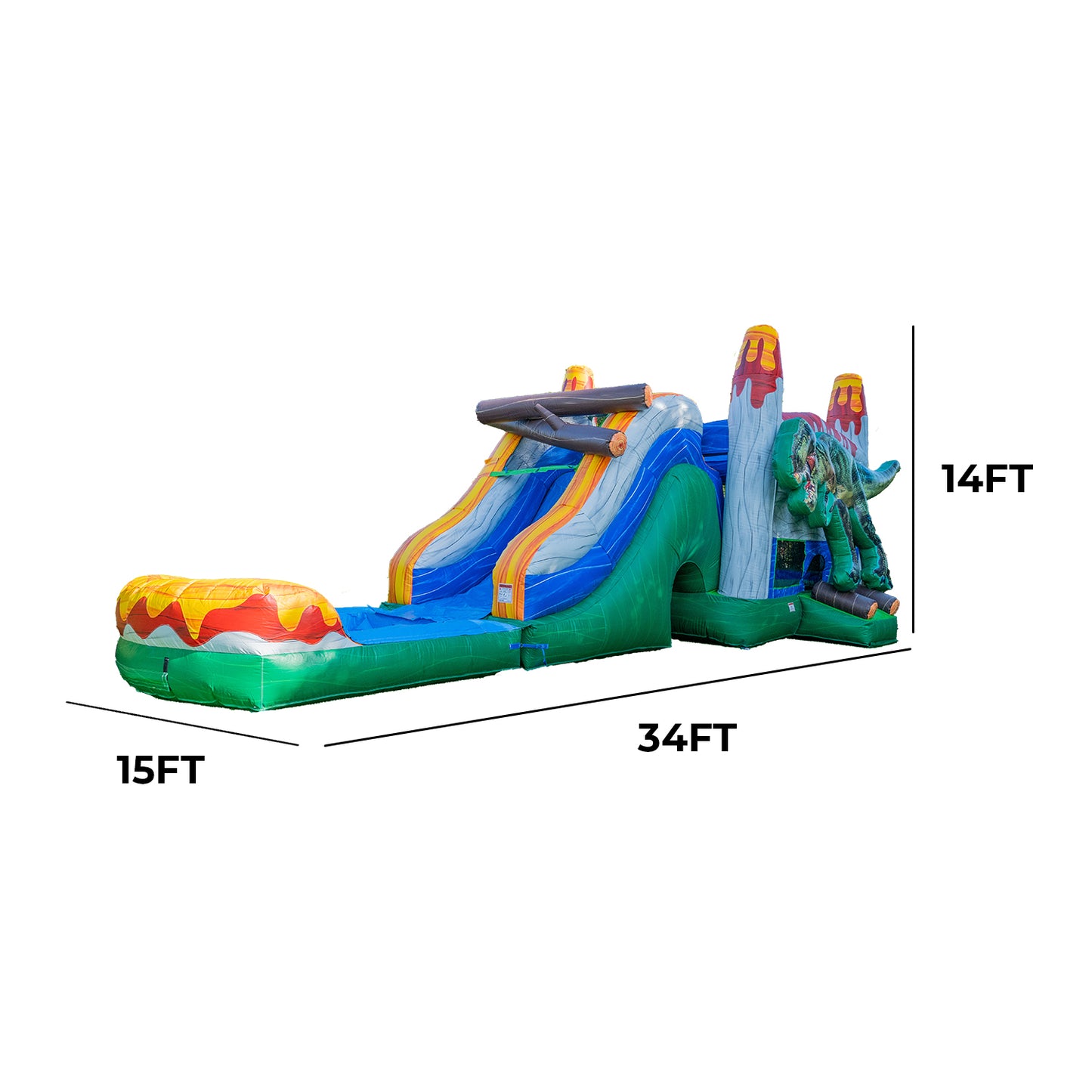 Commercial Grade Dinosaur Detachable Deep Pool Combo