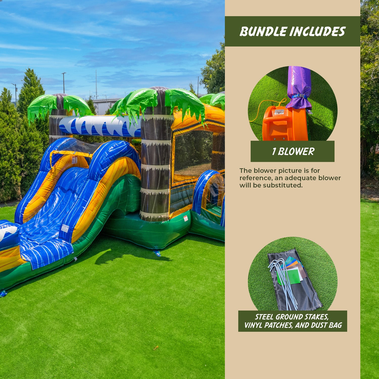 Tropical Ocean 13x26 Bounce House Water Slide | XJUMP