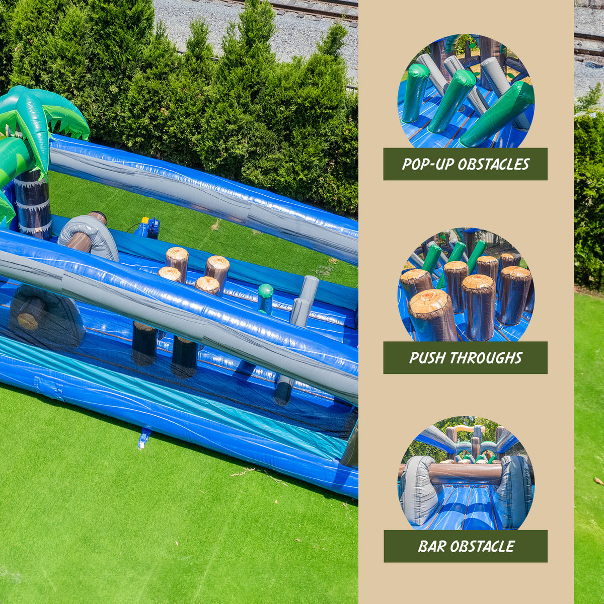 Shop the 45 ft Tropical Obstacle Course with Slide | XJUMP